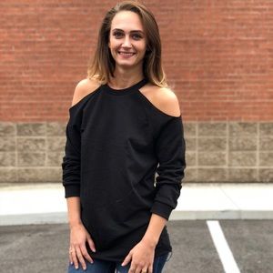 Distressed Black Sweatshirt